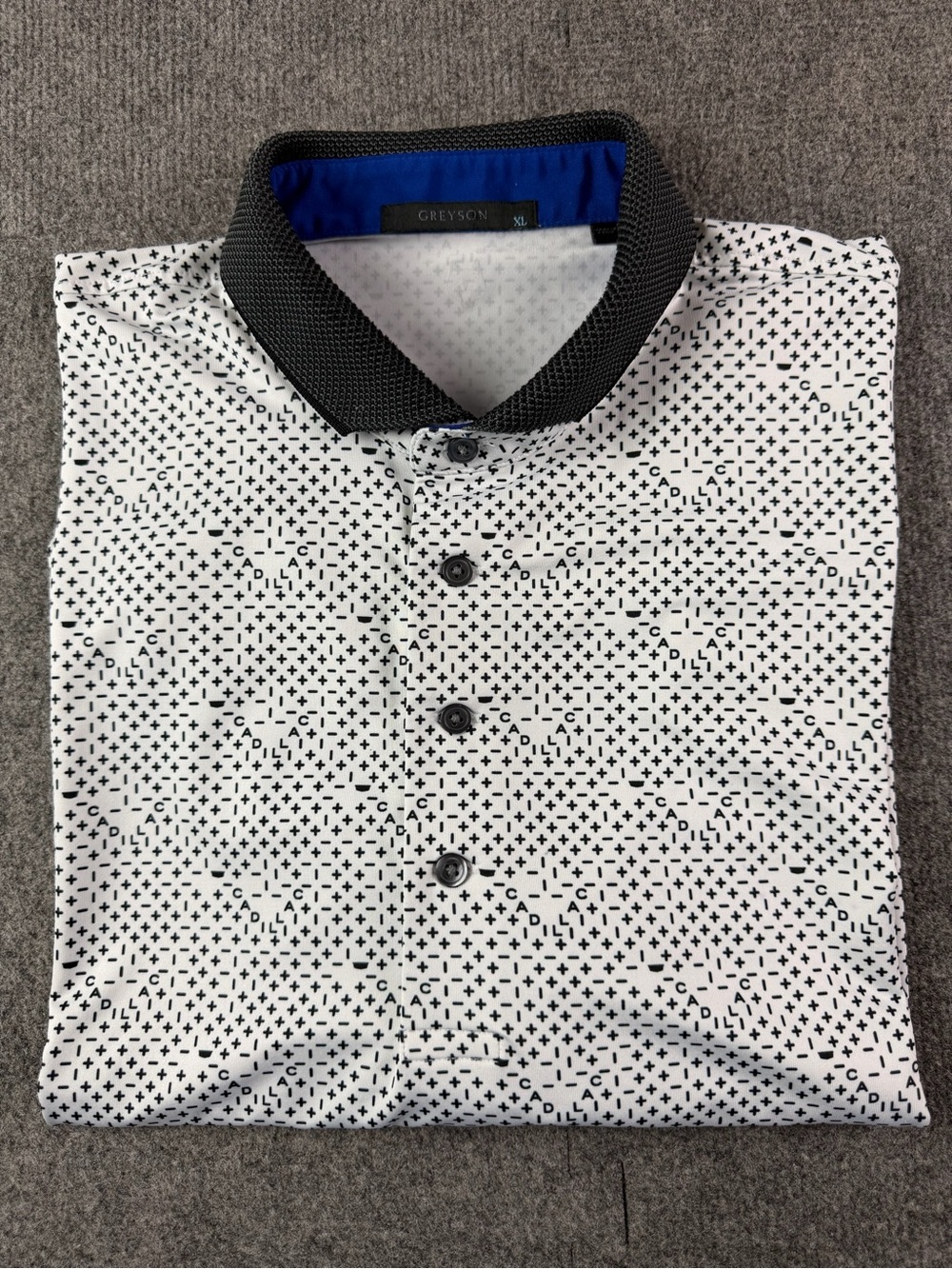 Greyson Cadillac All Over Print Mens Short Sleeve Golf Polo Shirt Size XL